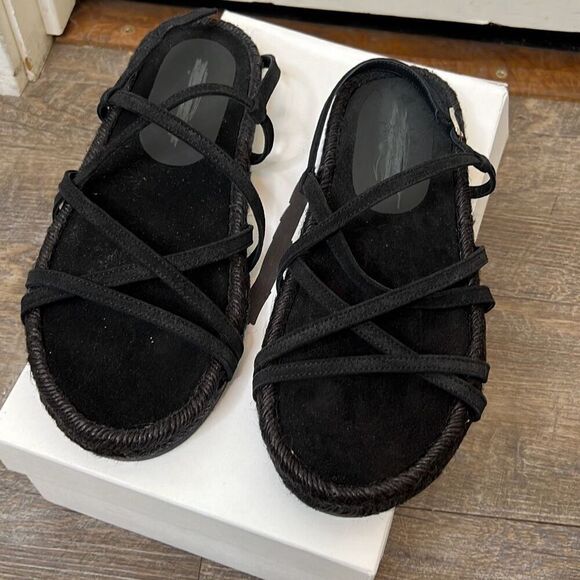 Brochu Walker Dawson Espadrilles in Onyx Black Strappy Gladiators Size 10 NIB - Picture 3 of 7